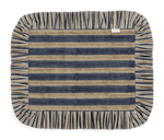 Ruffle placemats with Jaipur Stripe print in Beige & Blue