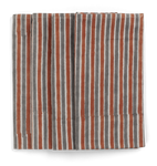 Napkins with Stripe Multi print in Rusty Red & Grey