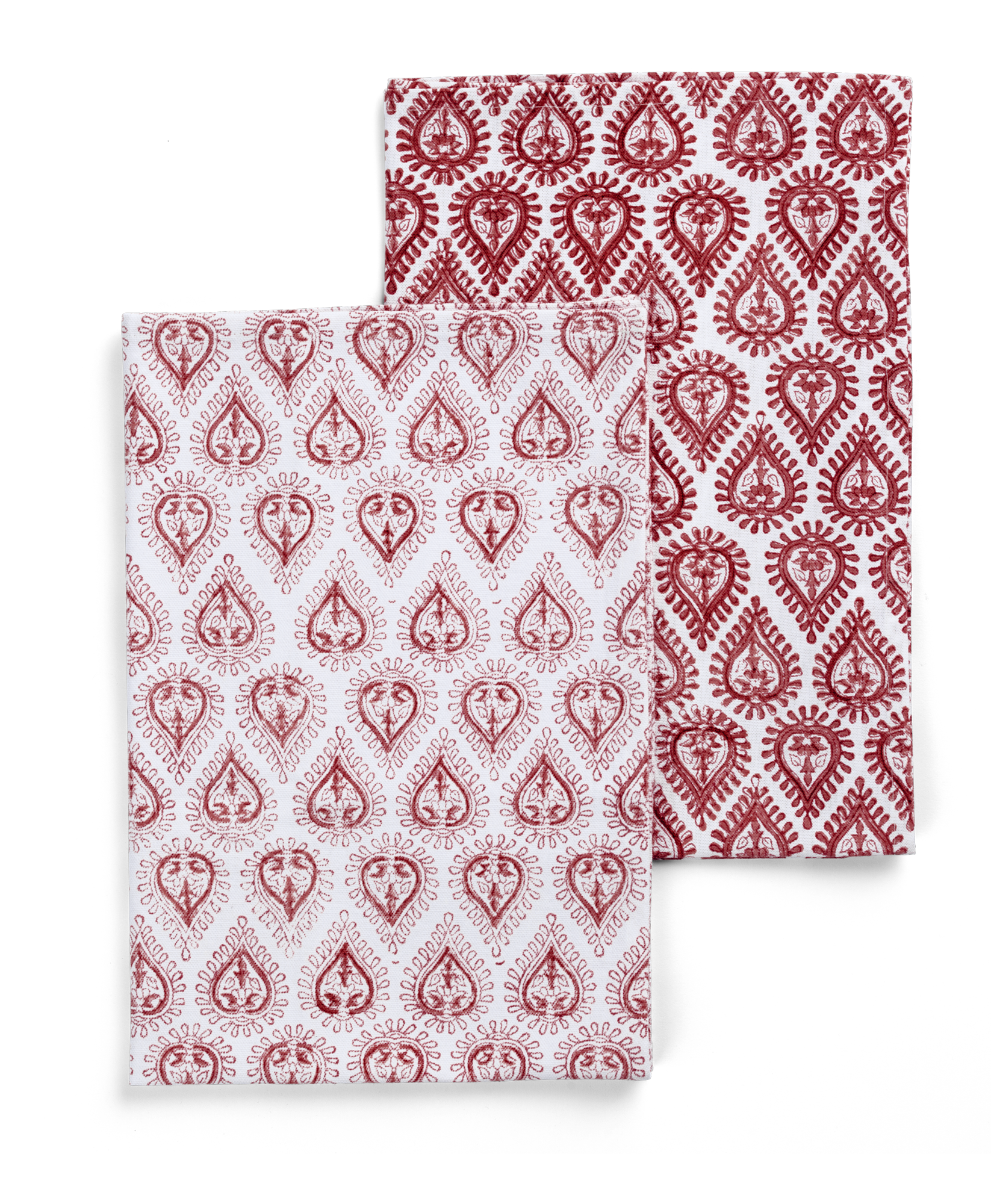 Kitchen Towels with Kalini Pattern in Red