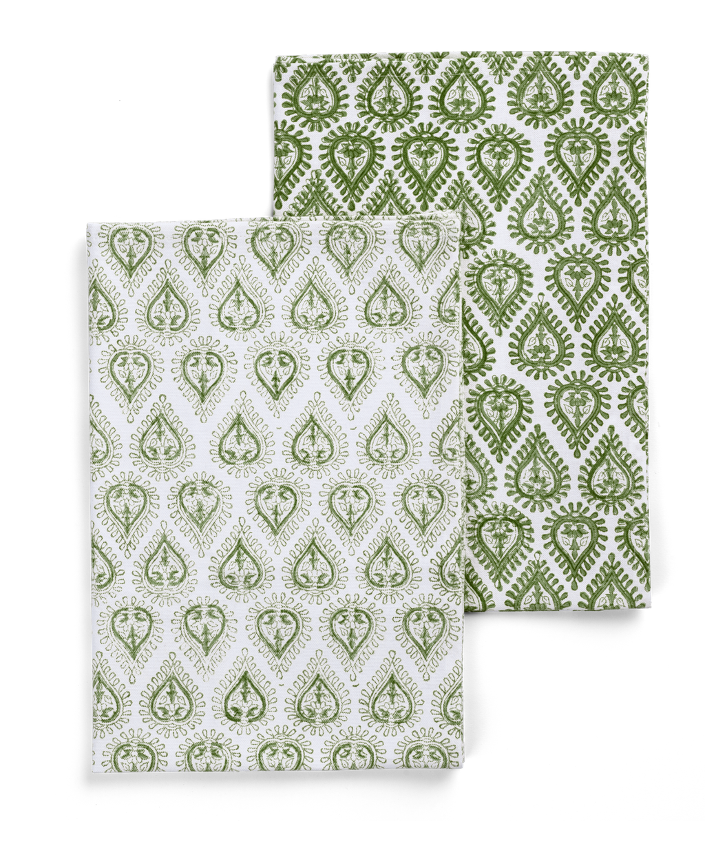 Kitchen Towels with Kalini Pattern in Green