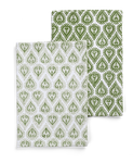 Kitchen Towels with Kalini Pattern in Green