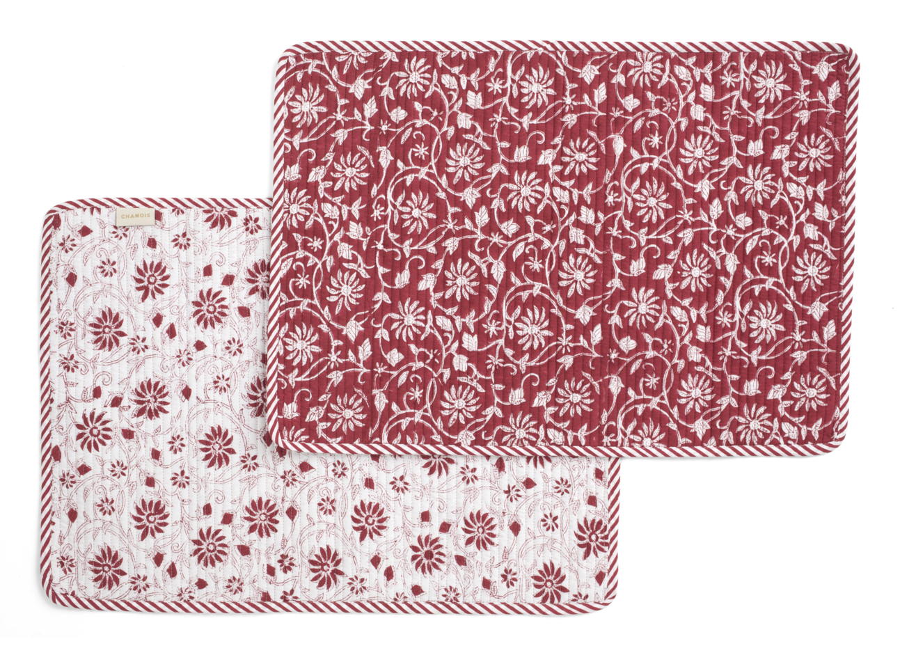 Placemats with Margerita print in Red