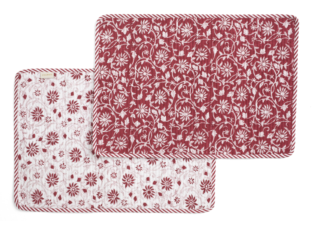 Placemats with Margerita print in Red