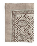 Linen Tablecloth with Jaipur in Brown