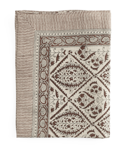 Linen Tablecloth with Jaipur in Brown