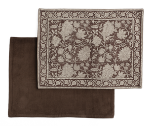 Placemat with Indian Rose in Brown