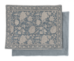 Placemat with Indian Rose in Dusty Blue