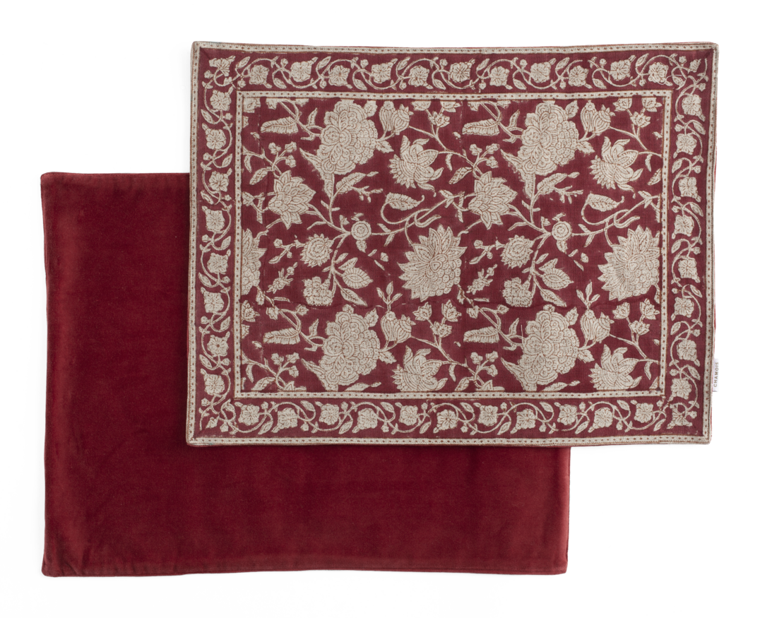 Placemat with Indian Rose in Red