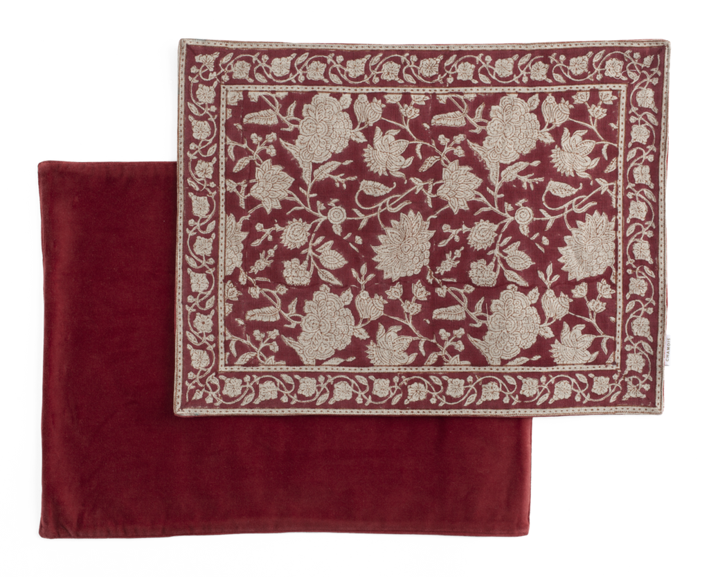 Placemat with Indian Rose in Red