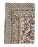 Linen Tablecloth with Parrot in Rust