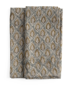 Linen Napkins with Cypress Parrot in Blue