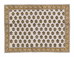 Placemats with Samode Butti in Ochre & Blue on natural base