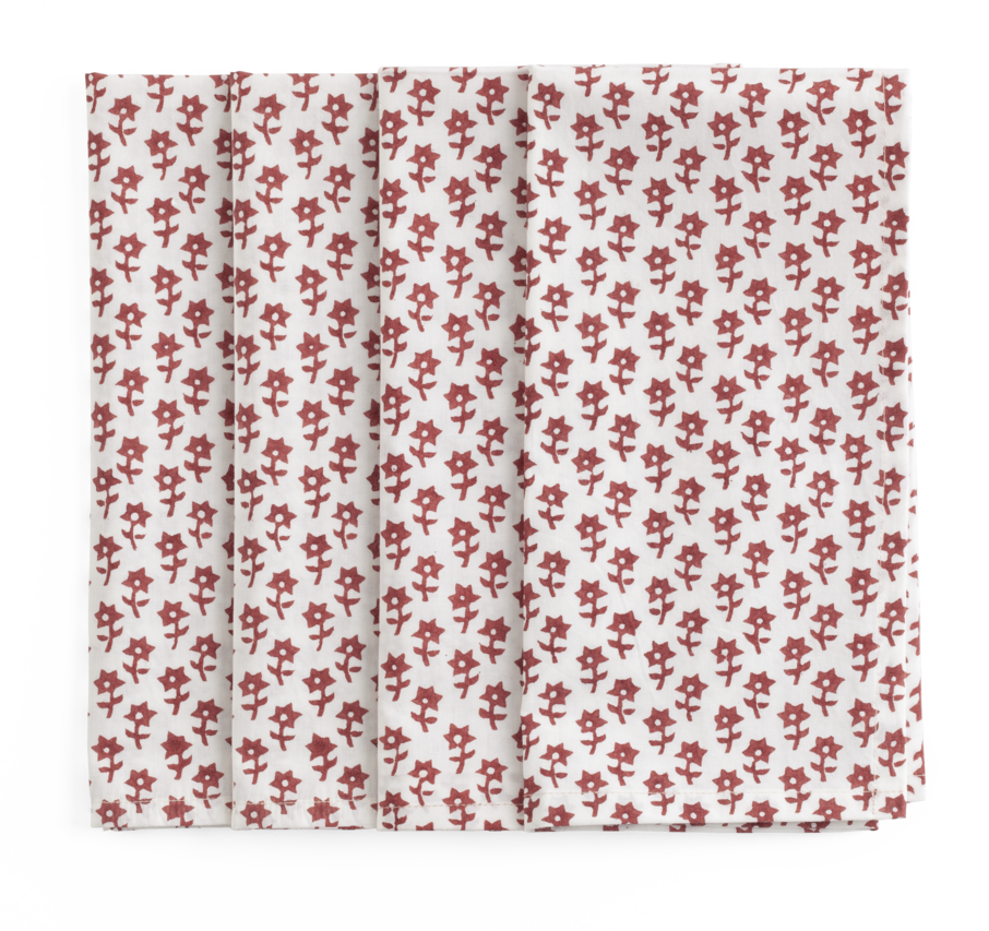 Napkins with Dancing Star print in Red