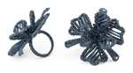 Napkin Rings with Flower in Blue