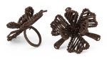 Napkin Rings with Flower in Chocolate Brown