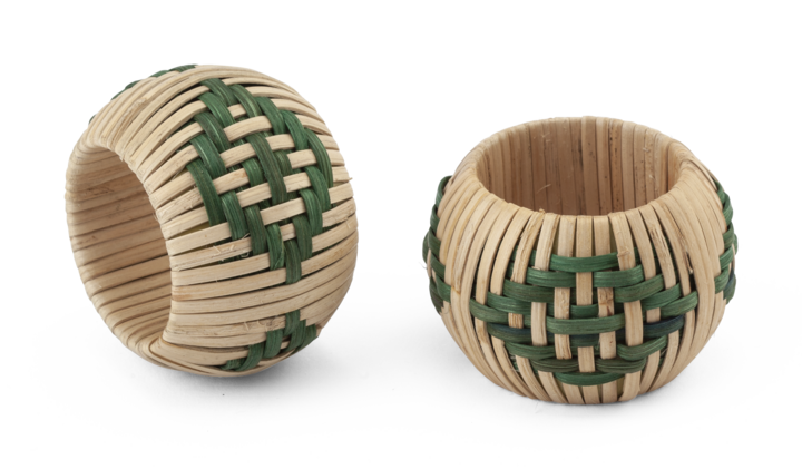 Woven Napkin Rings in Green