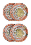 Coasters with Pomegranate print in Orange