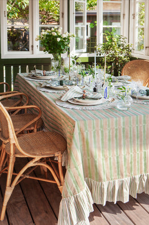Napkins with Stripe Multi print in Green