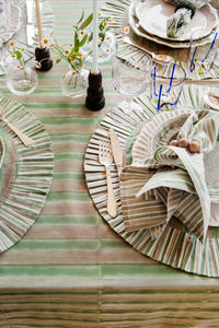 Napkins with Stripe Multi print in Green