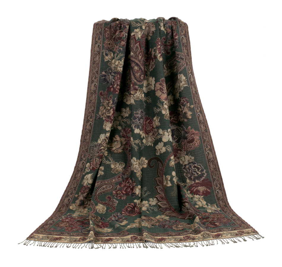 Teal throw in boiled wool