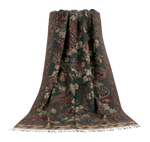 Teal throw in boiled wool
