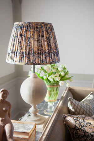 Lampshade with Oriental print in Navy Blue