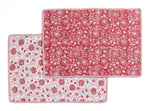 Quilted placemats with Margerita print in Summer Red