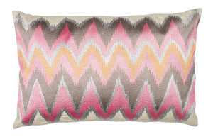 Cushion with Pink Zig Zag Embroidery