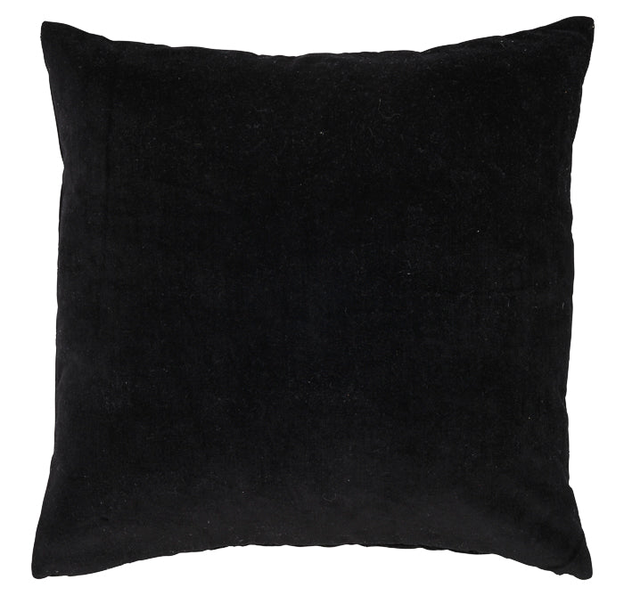 Black Velvet Cushion with Lily