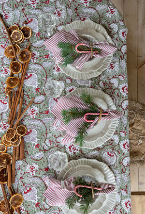 Pomegranate Tablecloth in Green