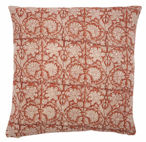Linen cushion with Paradise print in Spicy Red