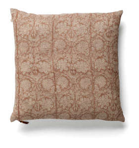 Linen cushion with Paradise print in Rose