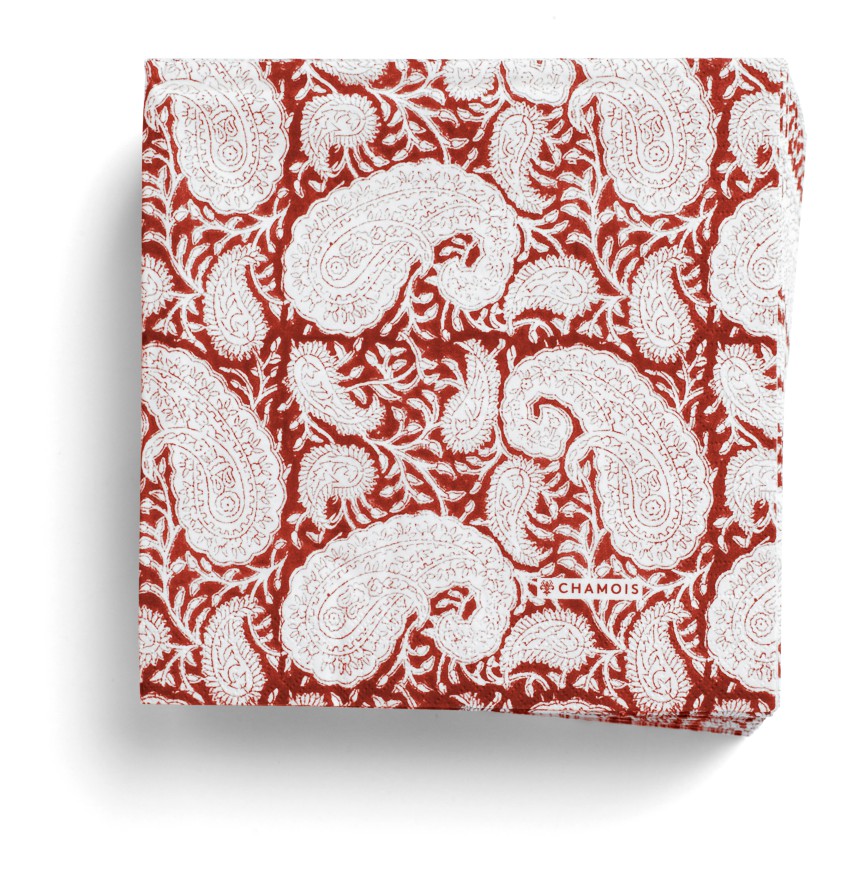 Paper Napkins Big Paisley® in Red