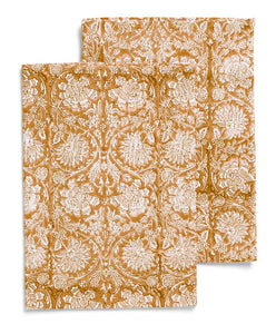Kitchen towels with Paradise pattern in Lion Yellow