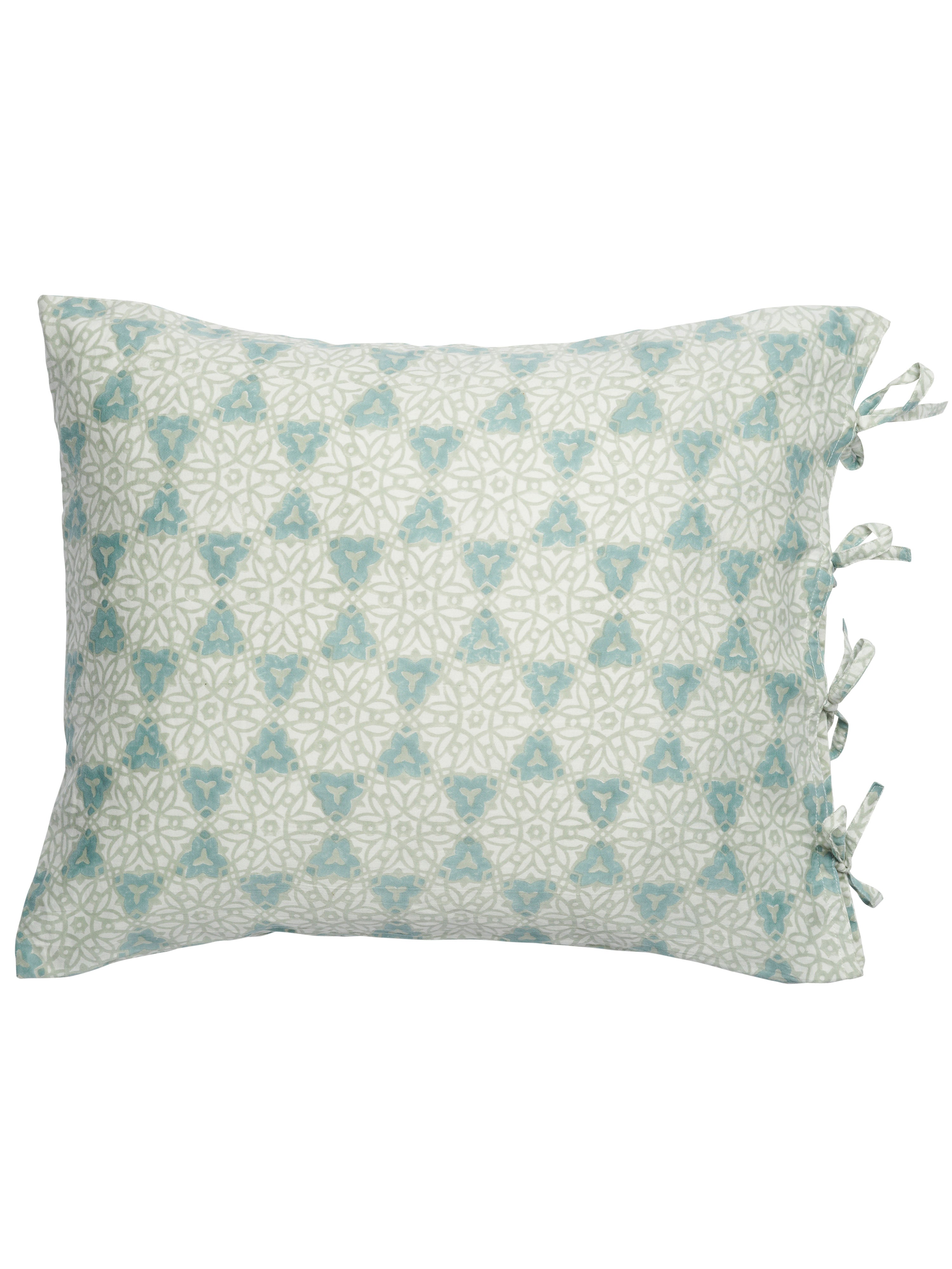 Pillowcases with City Palace print in Green & Beige