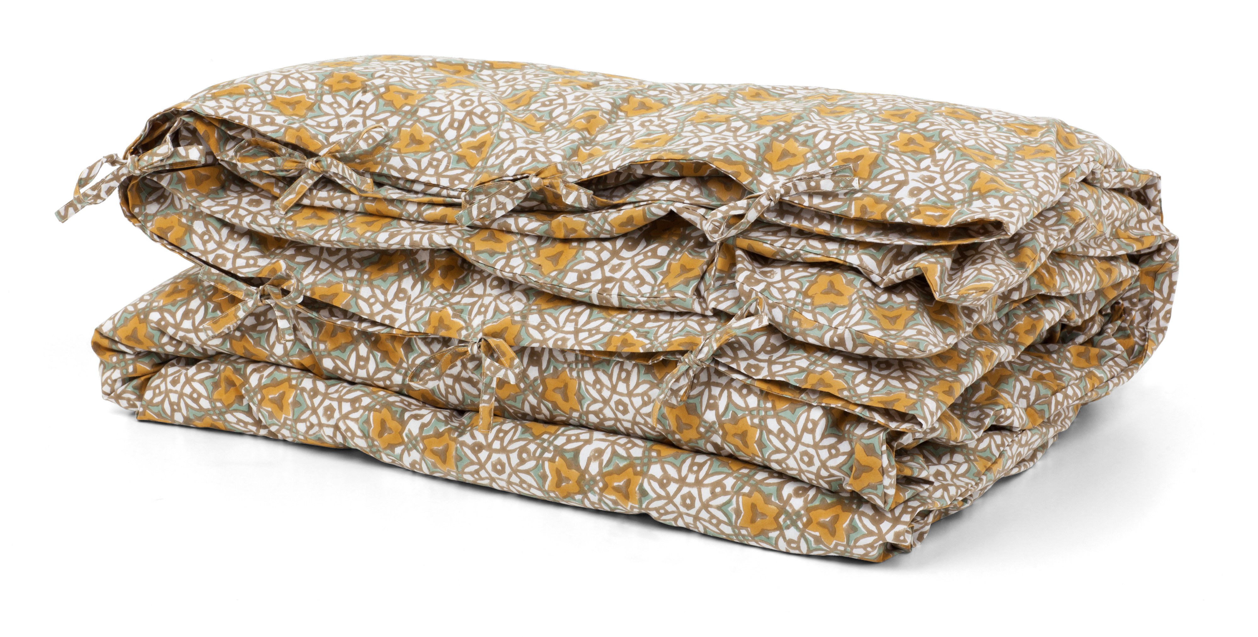 Duvet Cover with City Palace print in Ochre