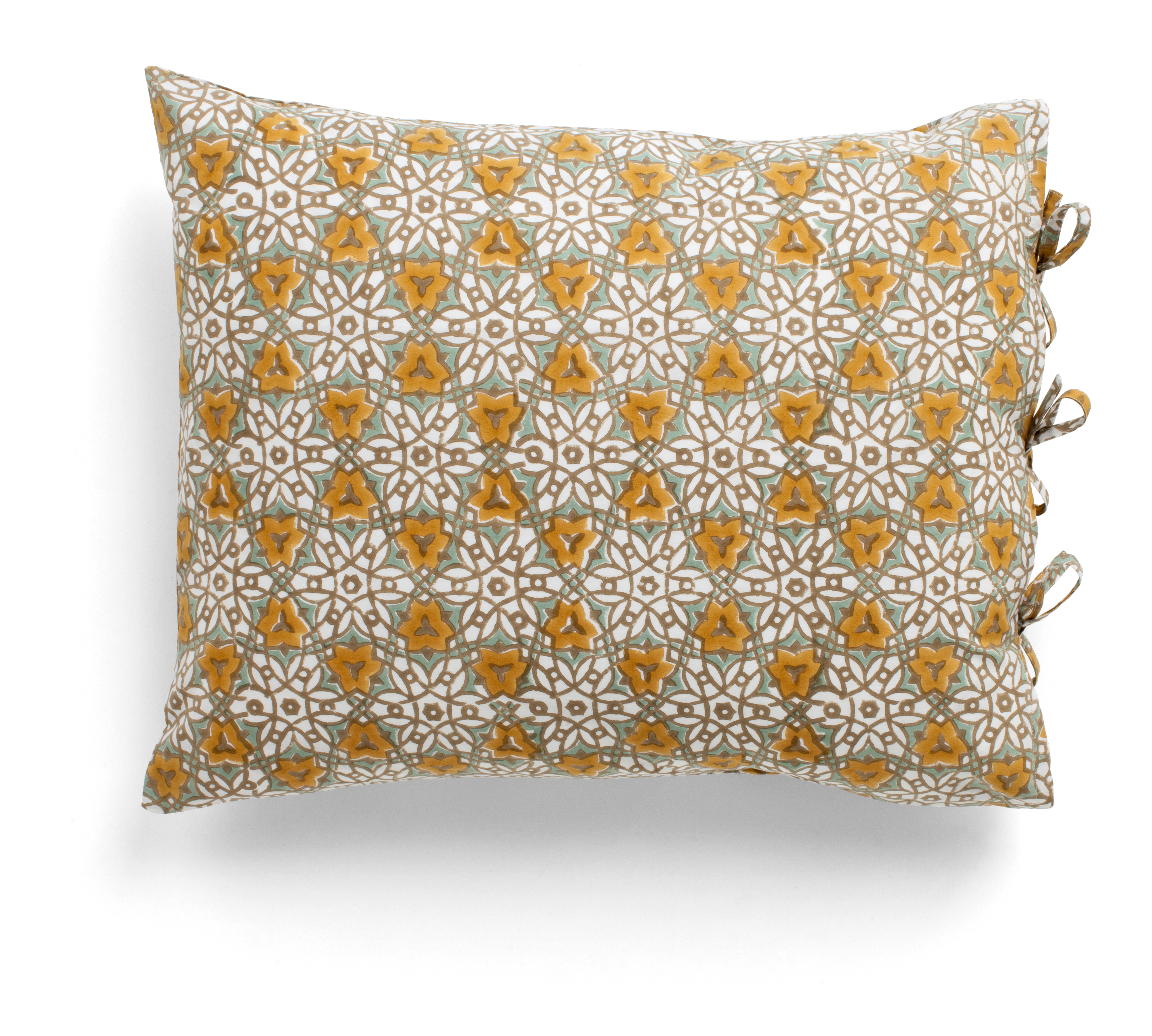 Pillowcase with City Palace print in Ochre