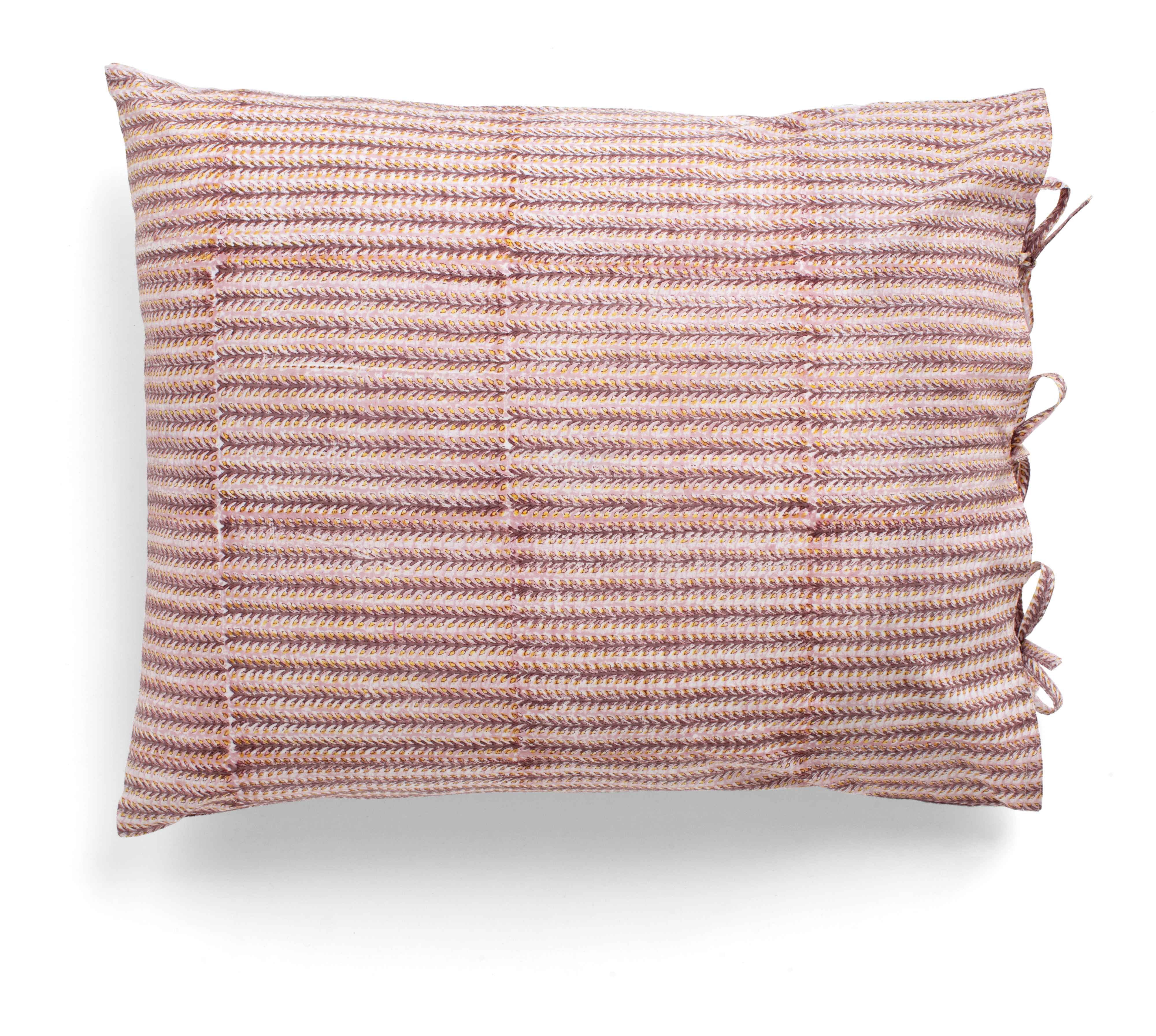 Pillowcase with Leaf print in Fuchsia Rose