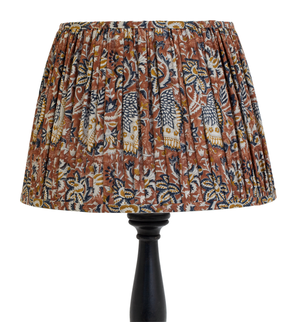 Lampshade with Oriental print in Mustard - Large