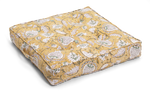 Square seat cushion with Pomegranate print in Ochre
