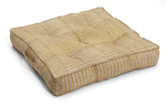 Square seat cushion with Leaf print in Ochre