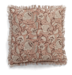 Linen cushion with Pomegranate print in Rust