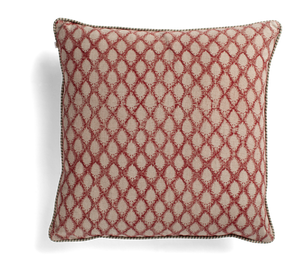 Linen cushion with Cypress print in Red