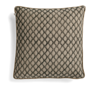 Linen cushion with Cypress print in Black