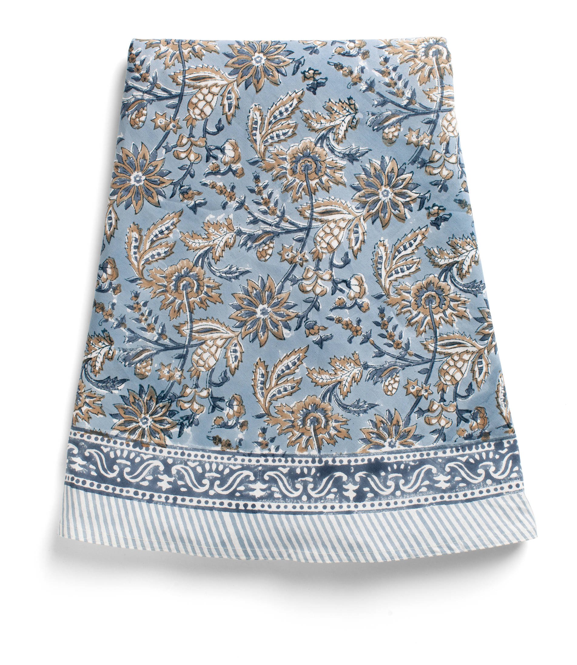 Round tablecloth with Indian Summer print in Blue