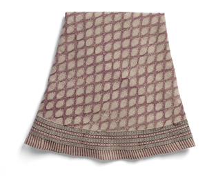 Linen tablecloth with Cypress print in Rose