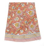 Round tablecloth with Pomegranate print in Orange