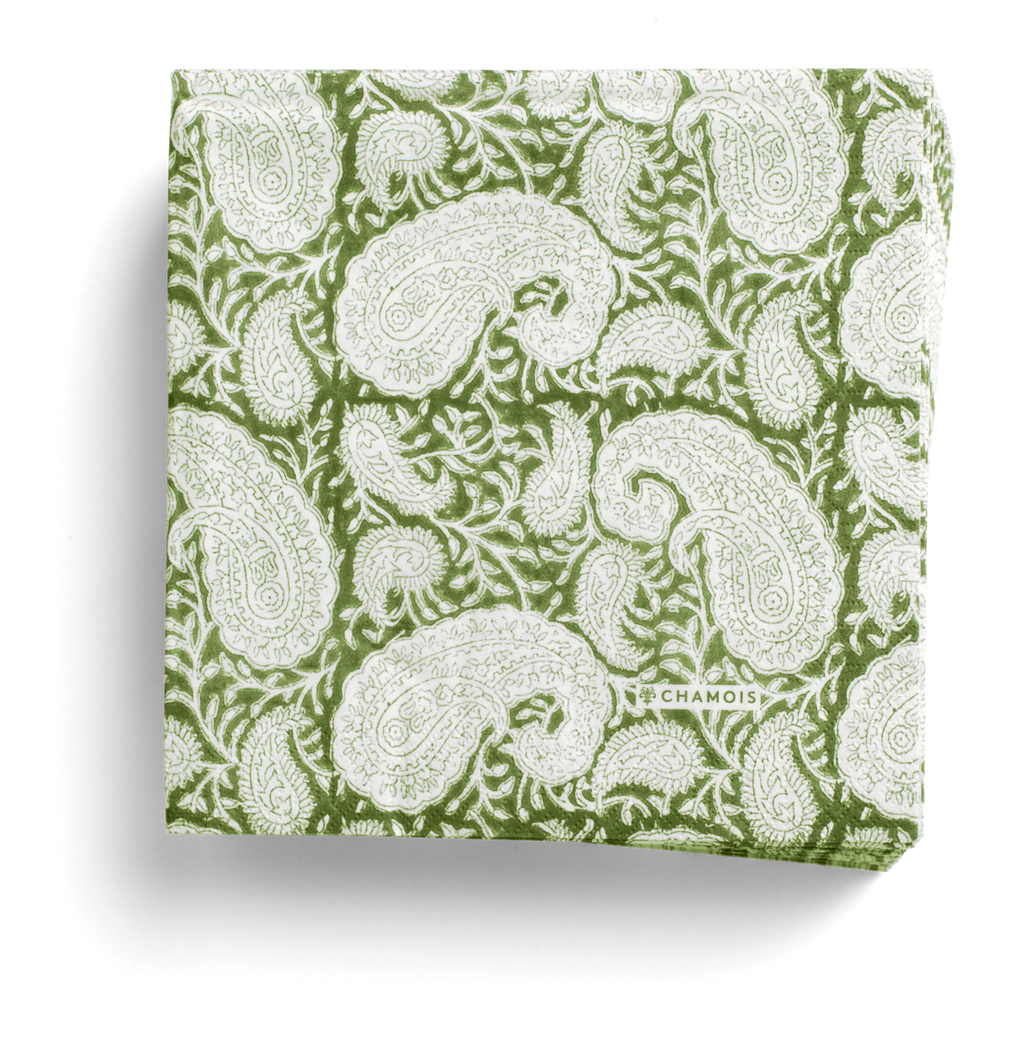 Paper Napkins Big Paisley® in Forest Green