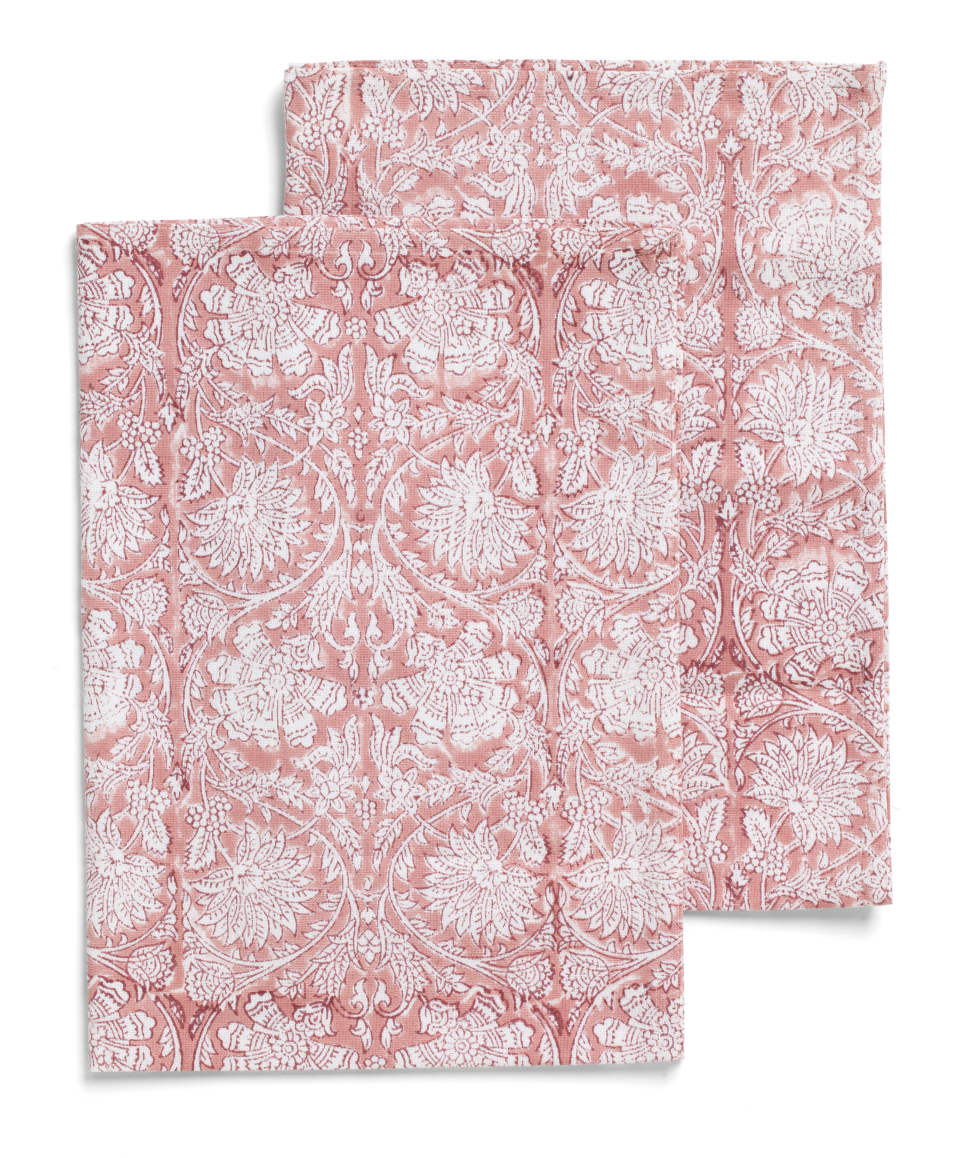 Kitchen towels with Paradise pattern in Rose
