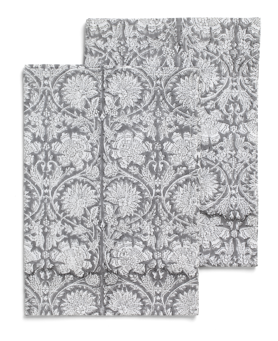Kitchen towels with Paradise pattern in Grey